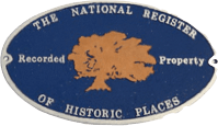 A plaque which reads The National Register of Historic Places