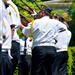 Honor Guardsmen fire rifle salute